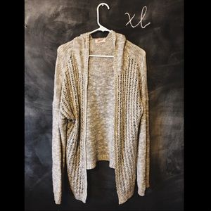 Grey Hooded Cardigan